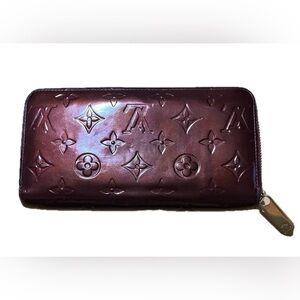 Louis Vuitton Monogram Vernis Zip Around Long Wallet, Purple
